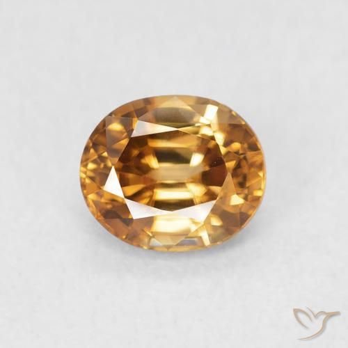 0.96ct Natürlicher Mittelorange Zirkon, Oval, VVS