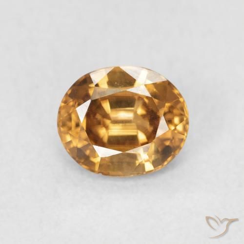 0.96ct Natürlicher Mittelorange Zirkon, Oval, VVS
