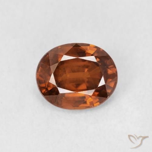 0.94ct Natürlicher rötlich-orange Zirkon, Oval, VS