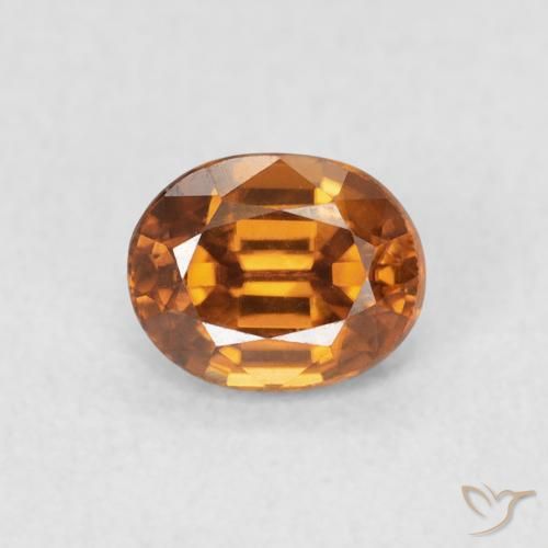 1.02ct Natürlicher Mittelorange Zirkon, Oval, VVS-VS