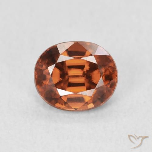 1.17ct Natürlicher tieforange Zirkon, Oval, VVS-VS