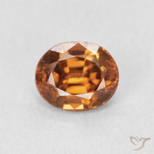 1.07ct Natürlicher Mittelorange Zirkon, Oval, VVS-VS