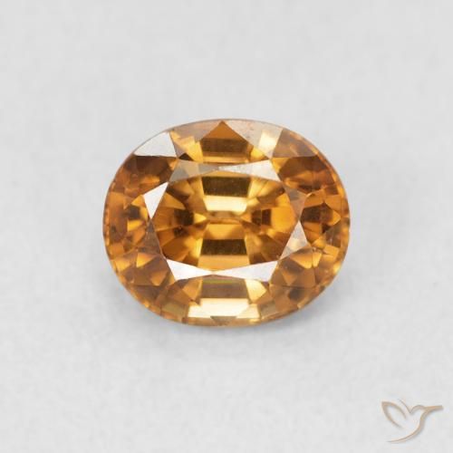 1.06ct Natürlicher Mittelorange Zirkon, Oval, VS