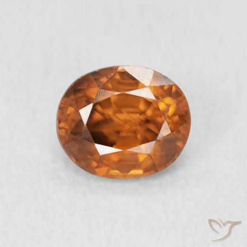 1.07ct Natürlicher Mittelorange Zirkon, Oval, VVS-VS