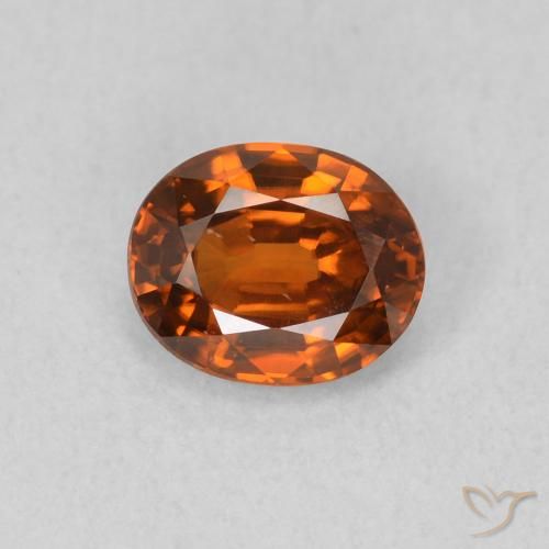0.95ct Natürlicher Mittelorange Zirkon, Oval, VVS-VS