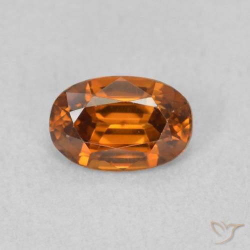 0.77ct Natürlicher tieforange Zirkon, Oval, VVS-VS