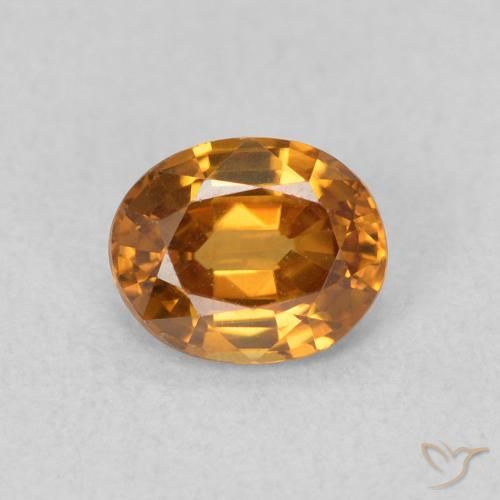 0.93ct Natürlicher Mittelorange Zirkon, Oval, VVS-VS