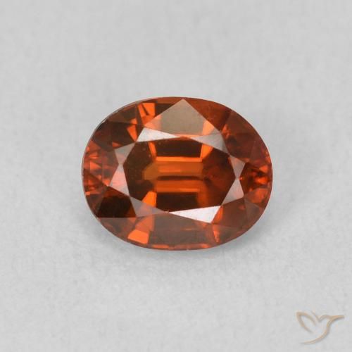 0.99ct Natürlicher tieforange Zirkon, Oval, VVS-VS