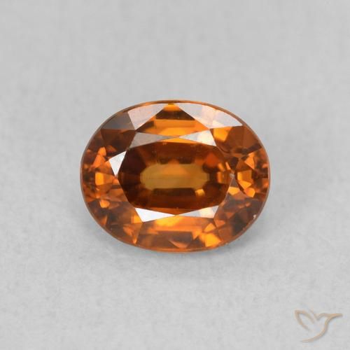 0.99ct Natürlicher Erdiges Orange Zirkon, Oval, VVS-VS