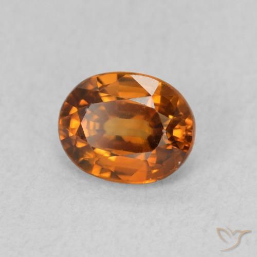 9,17 ctw natürlicher Erdiges Orange Zirkon, Oval, VVS-VS