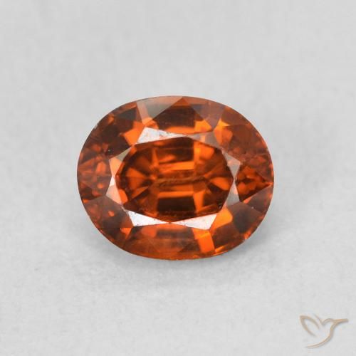 1.15ct Natürlicher rötlich-orange Zirkon, Oval, VVS-VS