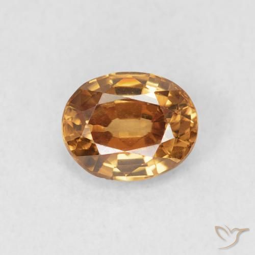 0.93ct Natürlicher orange-braun Zirkon, Oval, VVS, Photo A