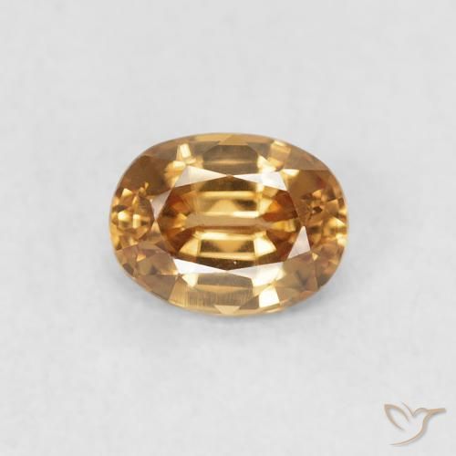 0.60ct Natürlicher Golden-Pfirsich Zirkon, Oval, VVS, Photo A