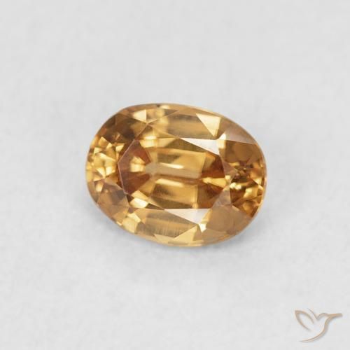 9,17 ctw natürlicher Golden-Pfirsich Zirkon, Oval, VVS