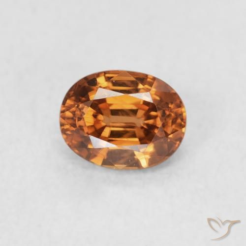 0.63ct Natürlicher tieforange Zirkon, Oval, VVS