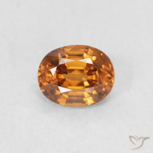 0.66ct Natürlicher Mittelorange Zirkon, Oval, VVS