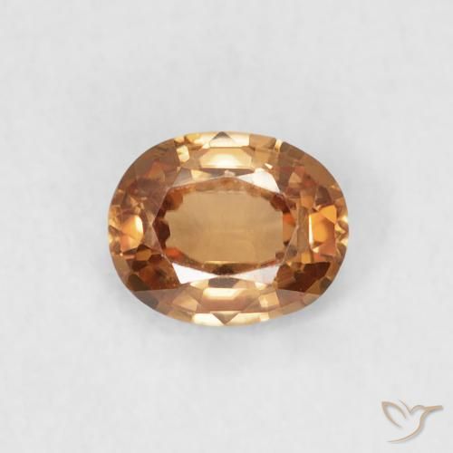 0.54ct Natürlicher orange-braun Zirkon, Oval, VVS