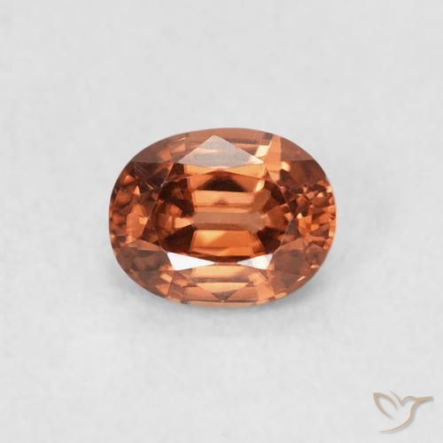 0.62ct Natürlicher Medium Dark-Orange Zirkon, Oval, VVS