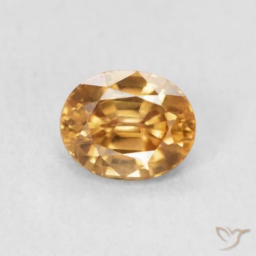 1.09ct Natürlicher Golden-Pfirsich Zirkon, Oval, VS