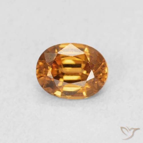 0.61ct Natürlicher tieforange Zirkon, Oval, VVS