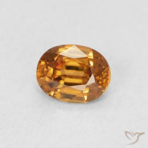 9,17 ctw natürlicher tieforange Zirkon, Oval, VVS
