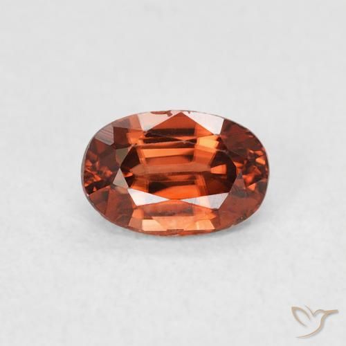 0.85ct Natürlicher rötlich-orange Zirkon, Oval, VVS-VS, Photo A