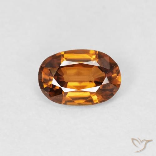 0.65ct Natürlicher orange-braun Zirkon, Oval, VVS-VS