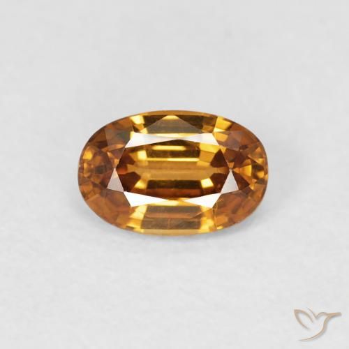 0.76ct Natürlicher Mittelorange Zirkon, Oval, VVS-VS