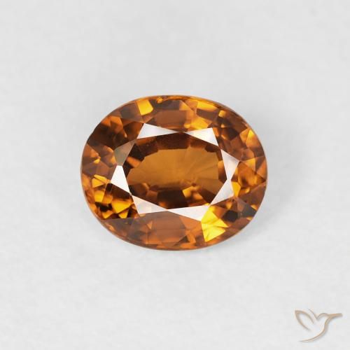 0.90ct Natürlicher Erde Orange Zirkon, Oval, VVS-VS