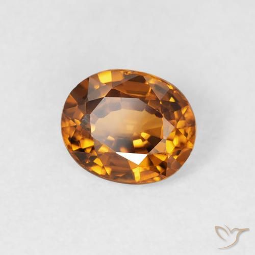 9,17 ctw natürlicher Erde Orange Zirkon, Oval, VVS-VS