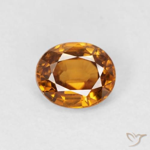 1.00ct Natürlicher Mittelorange Zirkon, Oval, VVS-VS