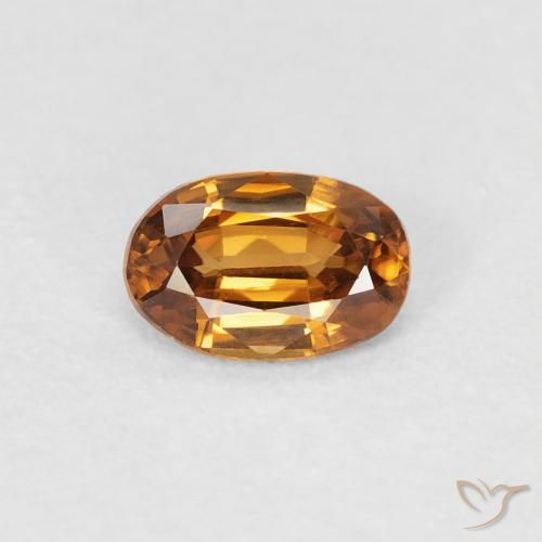 0.68ct Natürlicher orange-braun Zirkon, Oval, VVS-VS