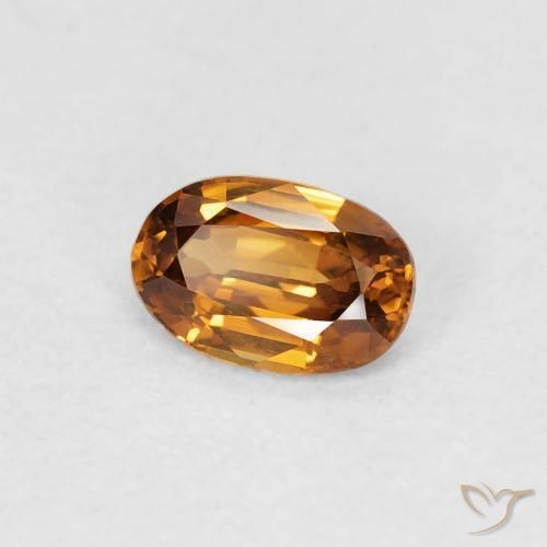 9,17 ctw natürlicher orange-braun Zirkon, Oval, VVS-VS