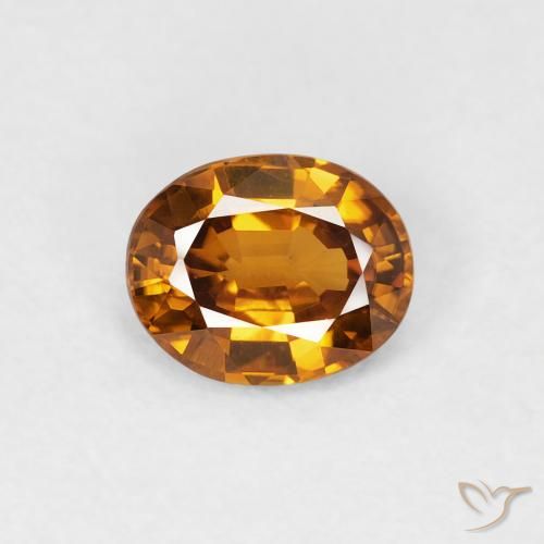 0.82ct Natürlicher orange-braun Zirkon, Oval, VVS-VS