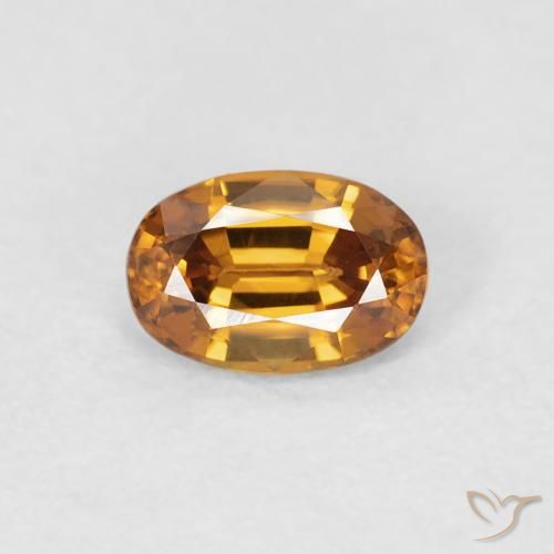 0.76ct Natürlicher Mittelorange Zirkon, Oval, VVS-VS