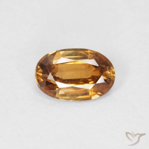 0.66ct Natürlicher orange-braun Zirkon, Oval, VVS-VS