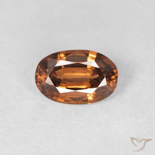 0.67ct Natürlicher Tiefes bräunliches Orange Zirkon, Oval, VVS
