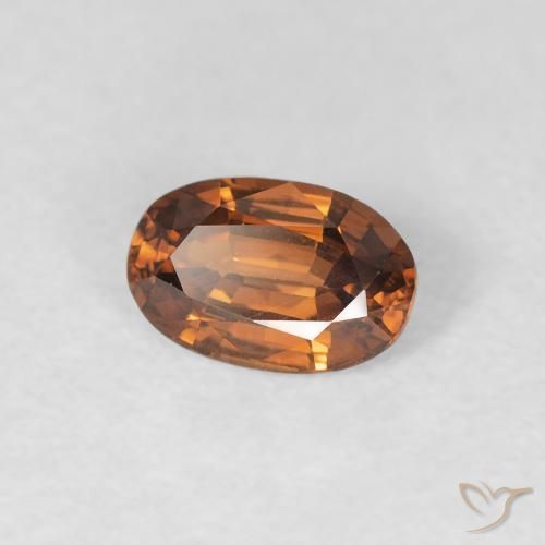 9,17 ctw natürlicher Tiefes bräunliches Orange Zirkon, Oval, VVS