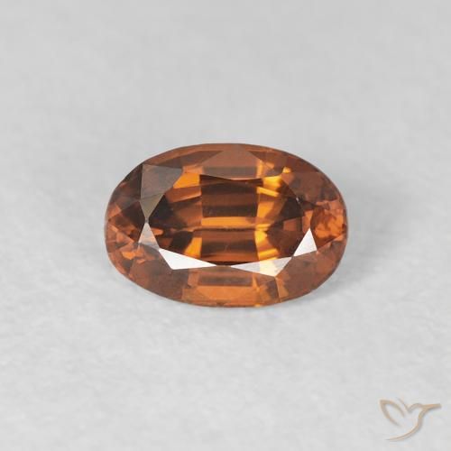 0.78ct Natürlicher Mittelorange Zirkon, Oval, VVS
