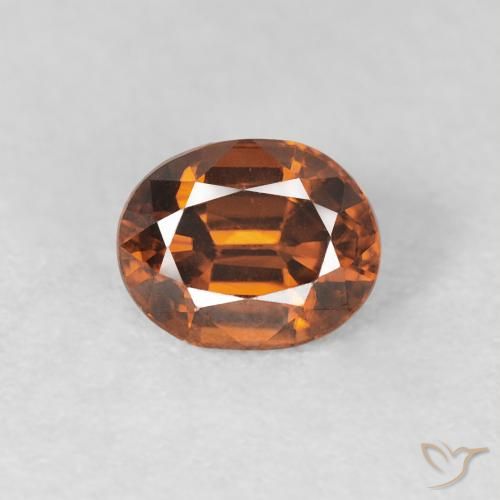 1.00ct Natürlicher tieforange Zirkon, Oval, VVS