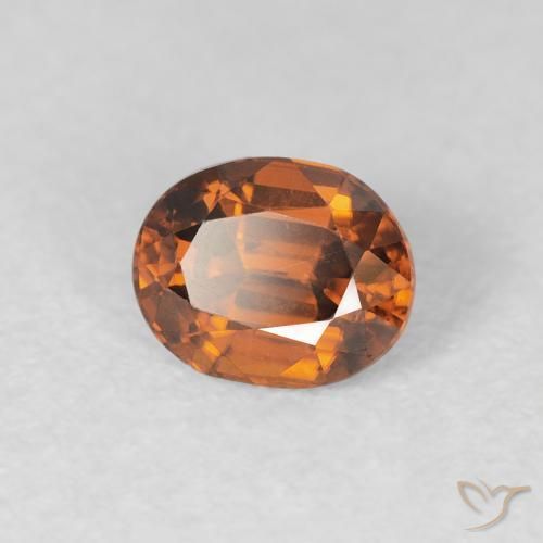 9,17 ctw natürlicher tieforange Zirkon, Oval, VVS