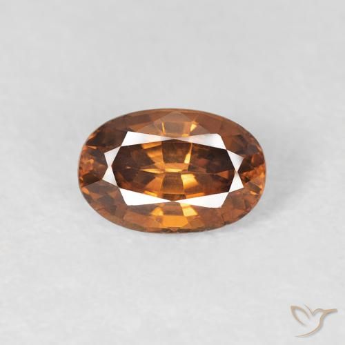 0.84ct Natürlicher tieforange Zirkon, Oval, VVS-VS