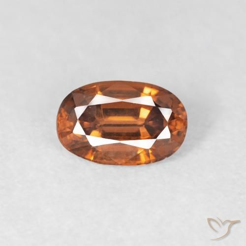 0.69ct Natürlicher tieforange Zirkon, Oval, VVS