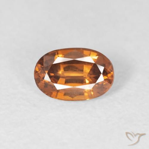 0.75ct Natürlicher tieforange Zirkon, Oval, VVS