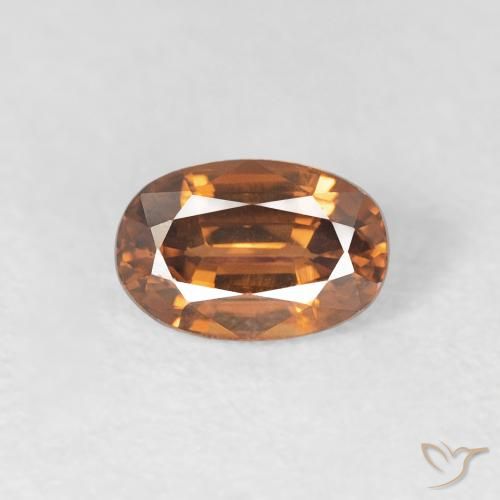 0.86ct Natürlicher Mittelorange Zirkon, Oval, VVS