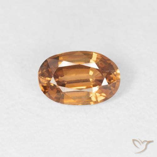 0.64ct Natürlicher Mittelorange Zirkon, Oval, VVS