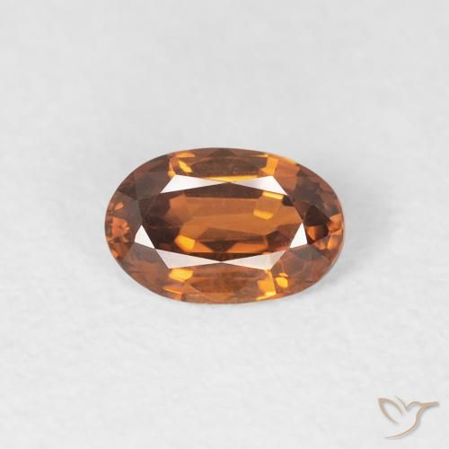 0.67ct Natürlicher Mittelorange Zirkon, Oval, VVS