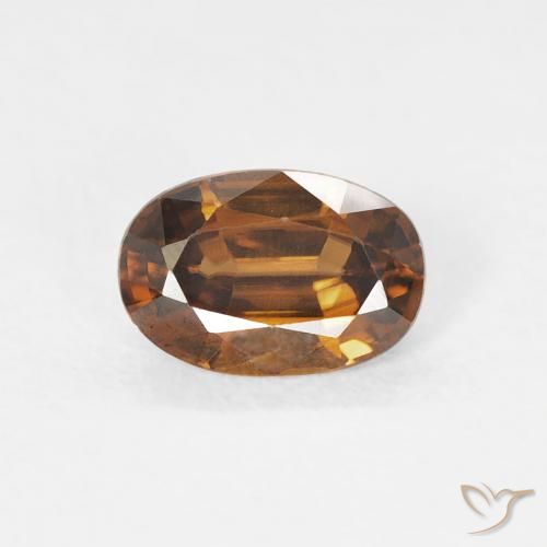 0.75ct Natürlicher Medium Dark-Orange Zirkon, Oval, VVS
