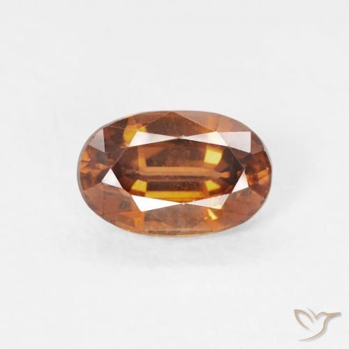 0.73ct Natürlicher Mittelorange Zirkon, Oval, VVS