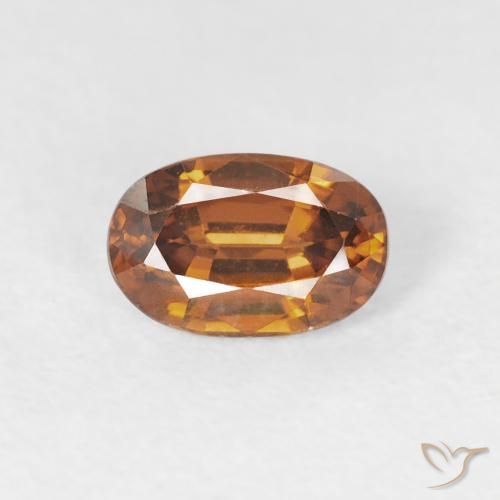 0.76ct Natürlicher Erde Orange Zirkon, Oval, VVS